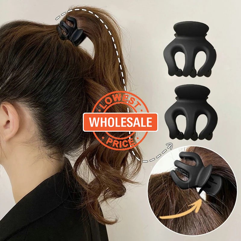 [Harga Grosir] Gaya Korea Warna Solid Ponytail Tinggi Ambil Klip Tetap Artefak Anti-Kendur Jepit Rambut Belakang Kepala Hiu Kecil Klip Fashion Elegan Aksesoris Rambut