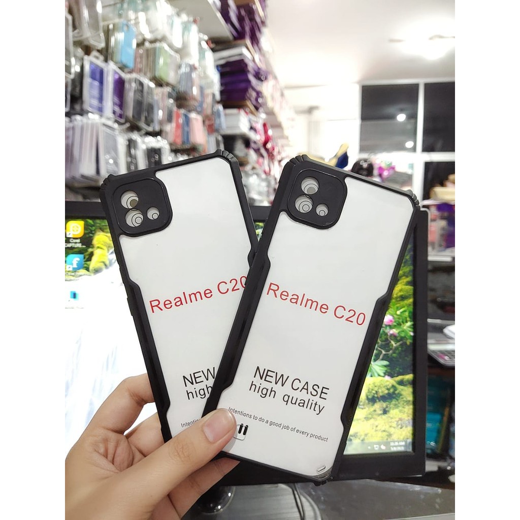 Anti Shocking Realme C35/C25/C25S/C25Y/C30S/C31/C30/C20/C53/GT MASTER Hardcase List Hitam Acrylic Case