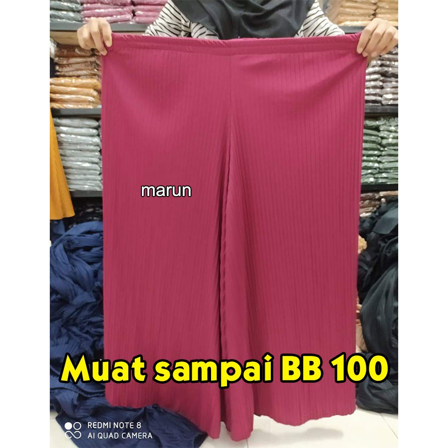 Bisa untuk bumil - Kulot plisket super jumbo xxl tebal