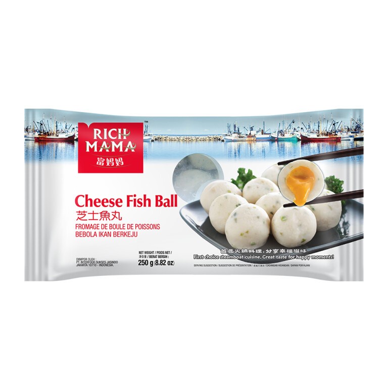 Frozen Bakso Ikan Import Rich Mama Cheese Fish Ball 250gr Baso Ikan Isi Keju