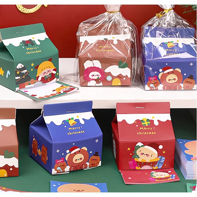 

Sticky notes kotak susu natal santa christmas