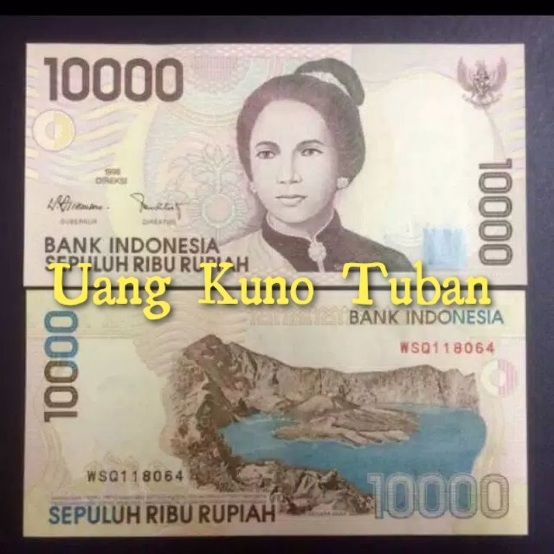 1 Lembar 10.000 Rupiah Cut Nyak Dien Tahun 1992 / Uang Kuno Indonesia / Koleksi / Hobi
