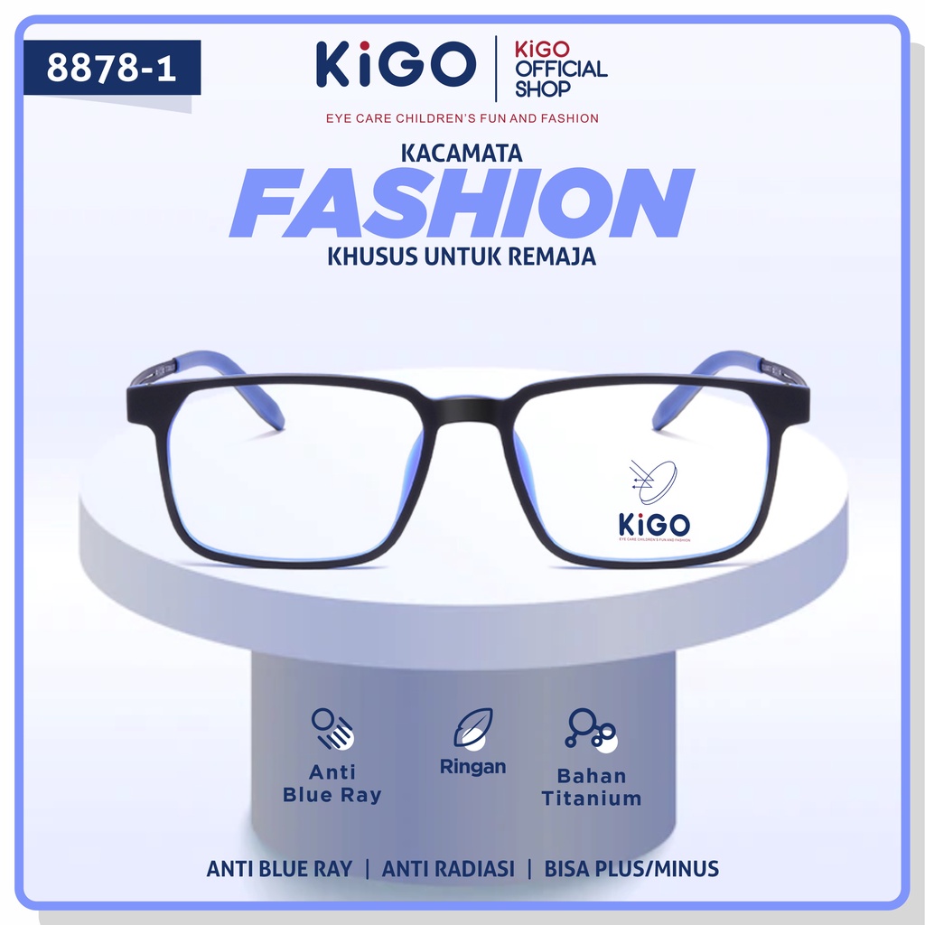 Kigo Kacamata Remaja Anti Radiasi Blueray Titanium Karet 8878-1