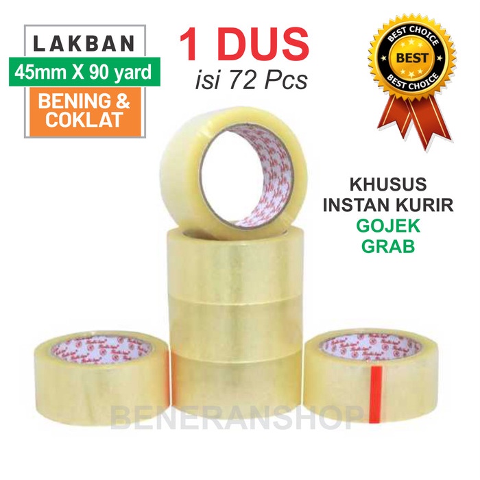 

Perekat Lakban Bening / Cokelat 2 Inch X 90 Yard - 1 Dus (Isi 72)