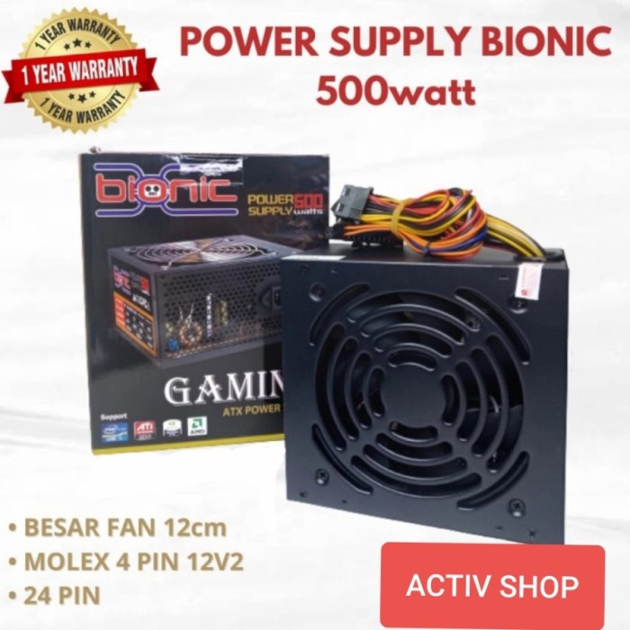 Psu Gaming 500 Watt / Power Supply Bionic 500 Watt / Psu 500 Watt