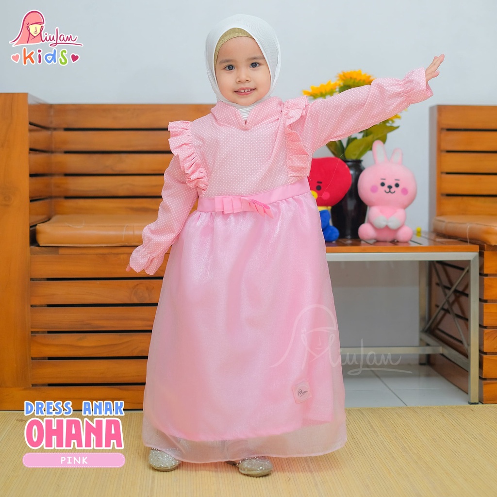 DRESS ANAK OHANA ORIGINAL MIULAN KIDS / DRESS PESTA ANAK MUSLIMAH / DRESS CANTIK KALEM UNTUK ANAK