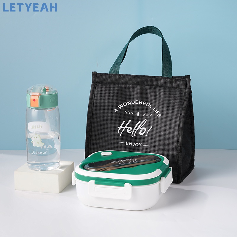 LetYeah 1300ml lunch box kotak makan set tas bekal dan 500ml botol air anti tumpah /BPA free