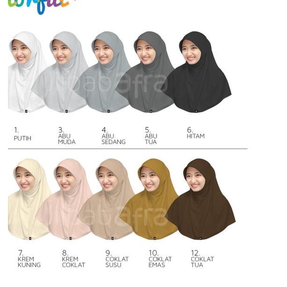 jilbab afra bergo kaos ukuran XL