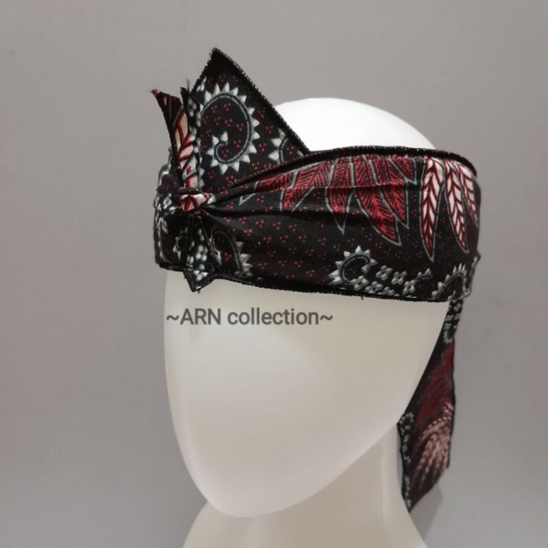 iket sunda / totopong sunda / makuta wangsa motif merah bunga