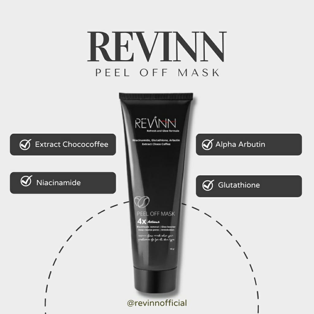 REVINN PEEL OFF MASK - Maker Wajah Coffee/Memutihkan/100ml ORIGINAL