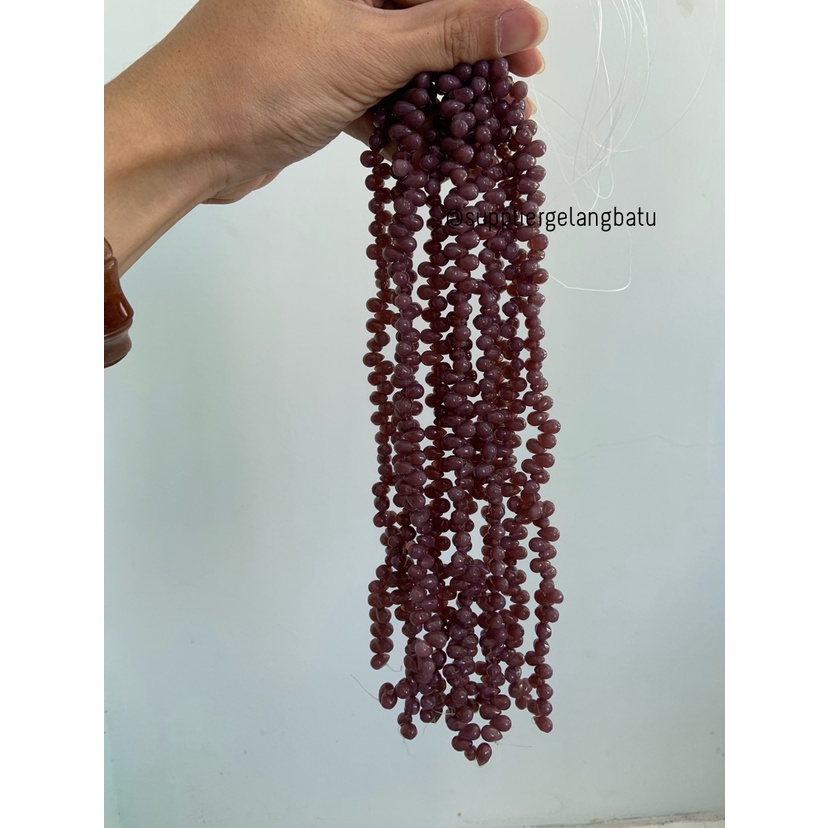 batu tetes air mata 8mm PURPLE GARNET kuarsa UNGU kecil LUBANG SAMPING