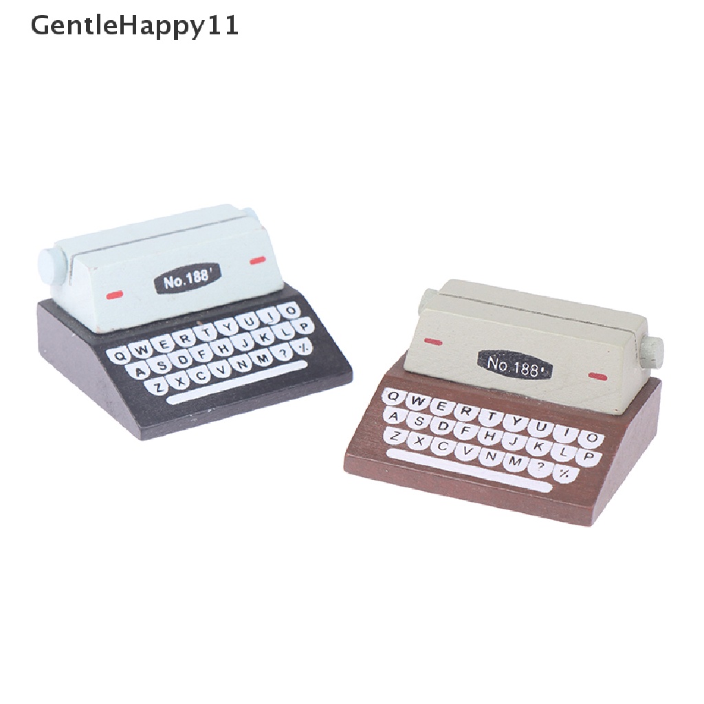 Gentlehappy 1Pc 1: 12rumah Boneka Miniatur Mesin Ketik Kasir Typewriter Model Boneka Dekorasi Mainan id