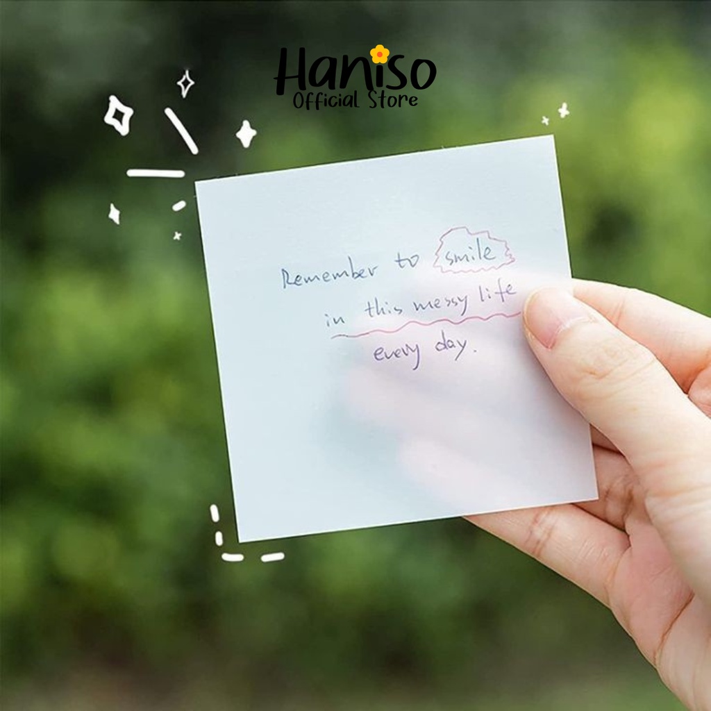 Sticky Notes Transparan Tahan Air 50 lembar Transparent Sticky Notes