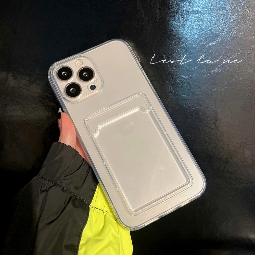 Case Realme 2 2 Pro 5 5i 6i 9i C3 C11 2020 C12 C15 C25 C35 Narzo 20 30A 50A 50A Prime Clear Transparant Card Slot TPU Casing Holder Simpan Kartu