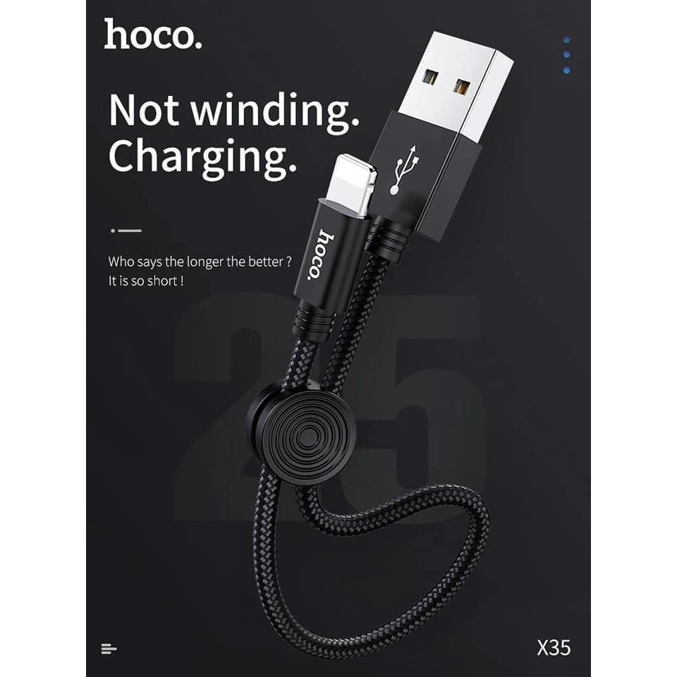 Hoco X35 Kabel data Cable Data iPhone Lightning Type-C Travel 25CM Original