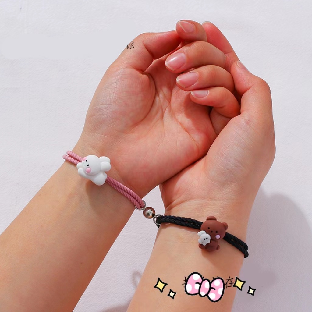 BRACELET COUPLE MAGNET GELANG PASANGAN SAHABAT CONY AND BROWN