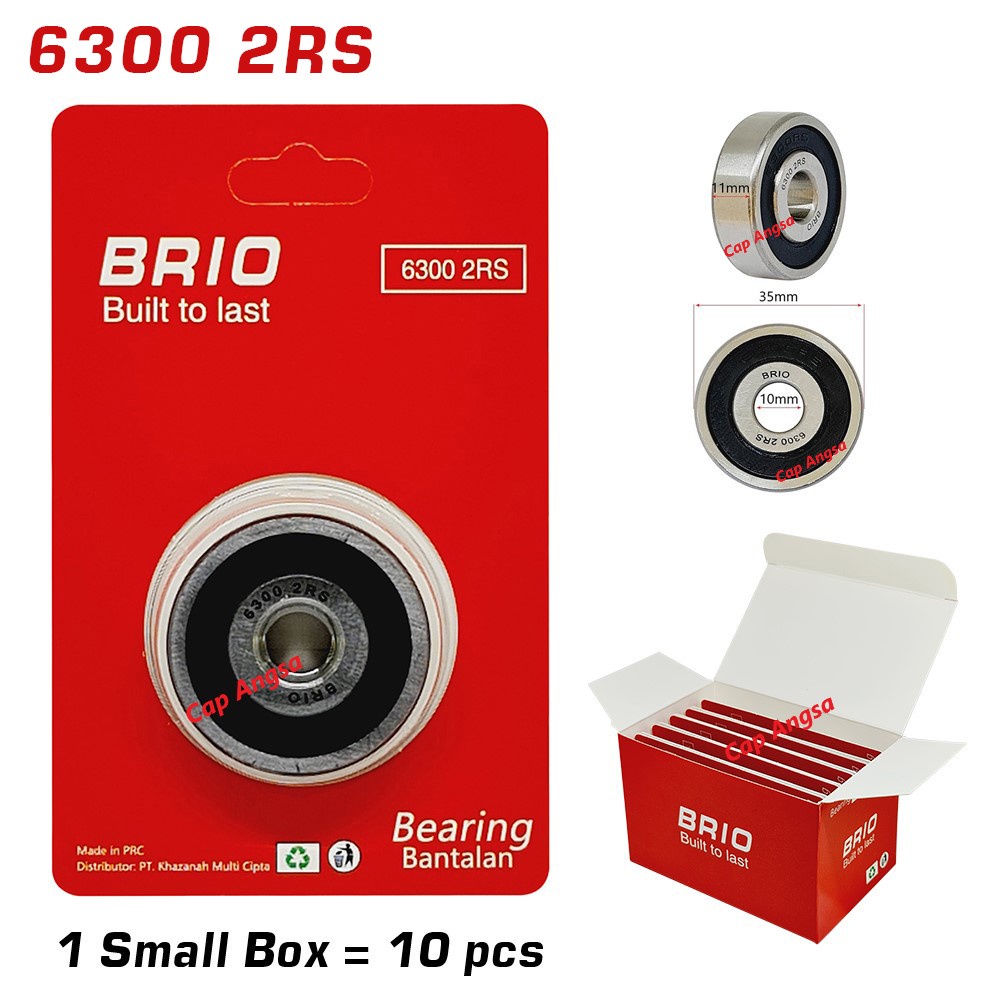 BRIO BEARING 6300 2RS 10 pc KLAHER LAHER BERING KLAHAR LAHAR BANTALAN BOLA RODA DEPAN BELAKANG GEAR