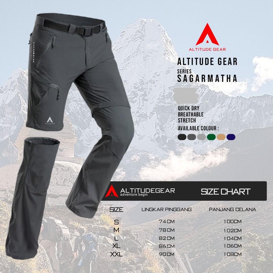 Celana Gunung Panjang Sambung Pria 2 in 1 Altitude gear Sagarmatha Quickdry