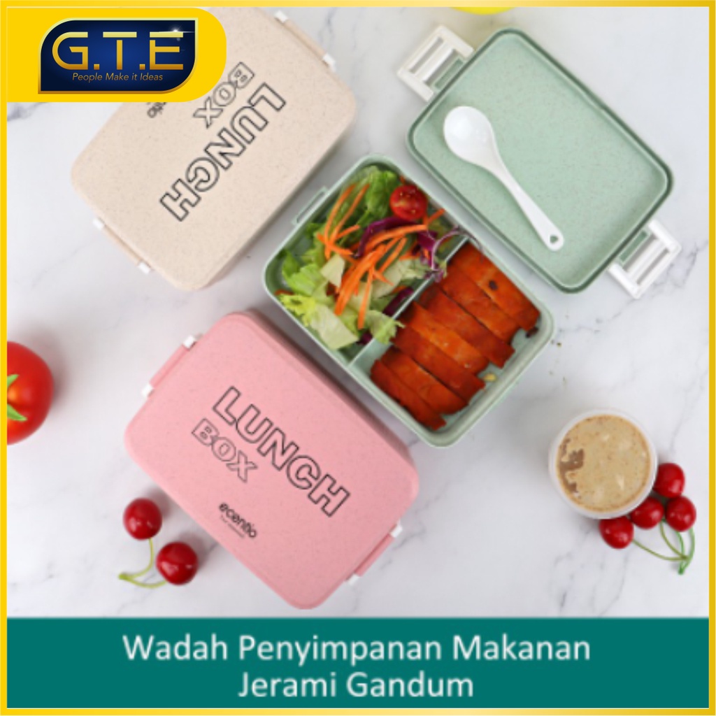 GTE | LUNCH BOX KOTAK MAKAN KOTAK BEKAL SINGLE | DOUBLE-LAYER KAPASITAS BESAR 800ML/1600ML | KOTAK MAKAN SIANG