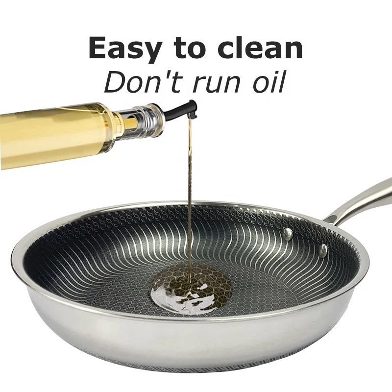 Fry Pan Stainless Honeycomb ukuran 30 / Wajan Stainless / Panci Honeycomb