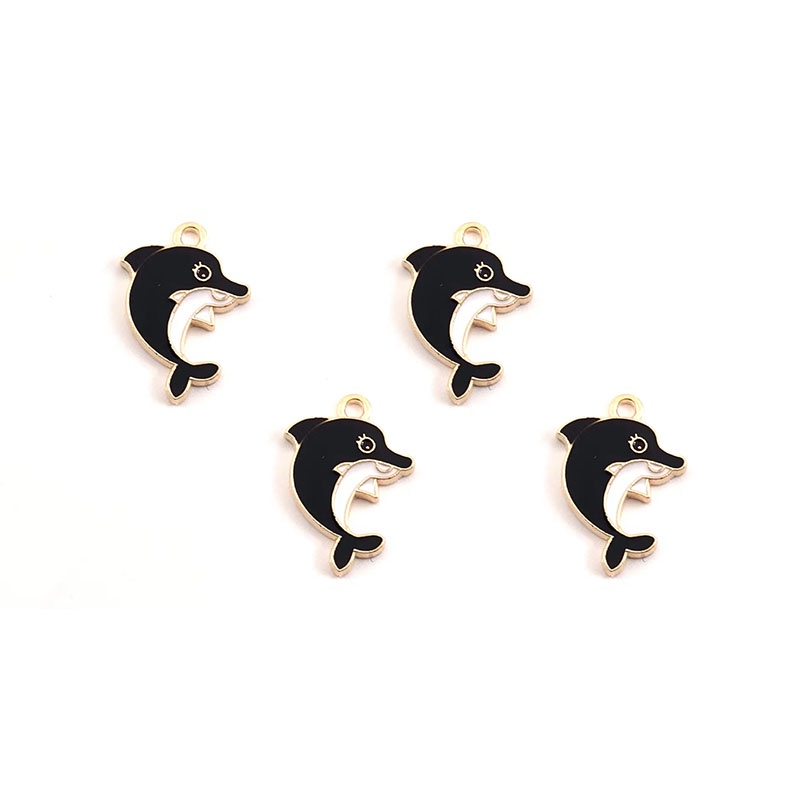 4pcs Liontin Bentuk Lumba-Lumba Bahan Alloy Untuk Aksesoris Perhiasan Anting Gelang