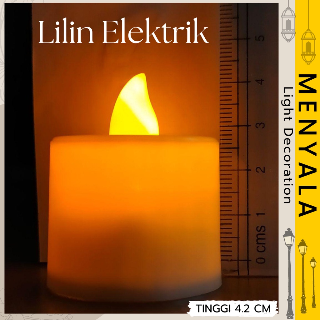 Lilin Kecil Elektrik - Smokeless Candle - Dekorasi Lampu Lilin Natal Baterai Outdoor - Tumblr Light