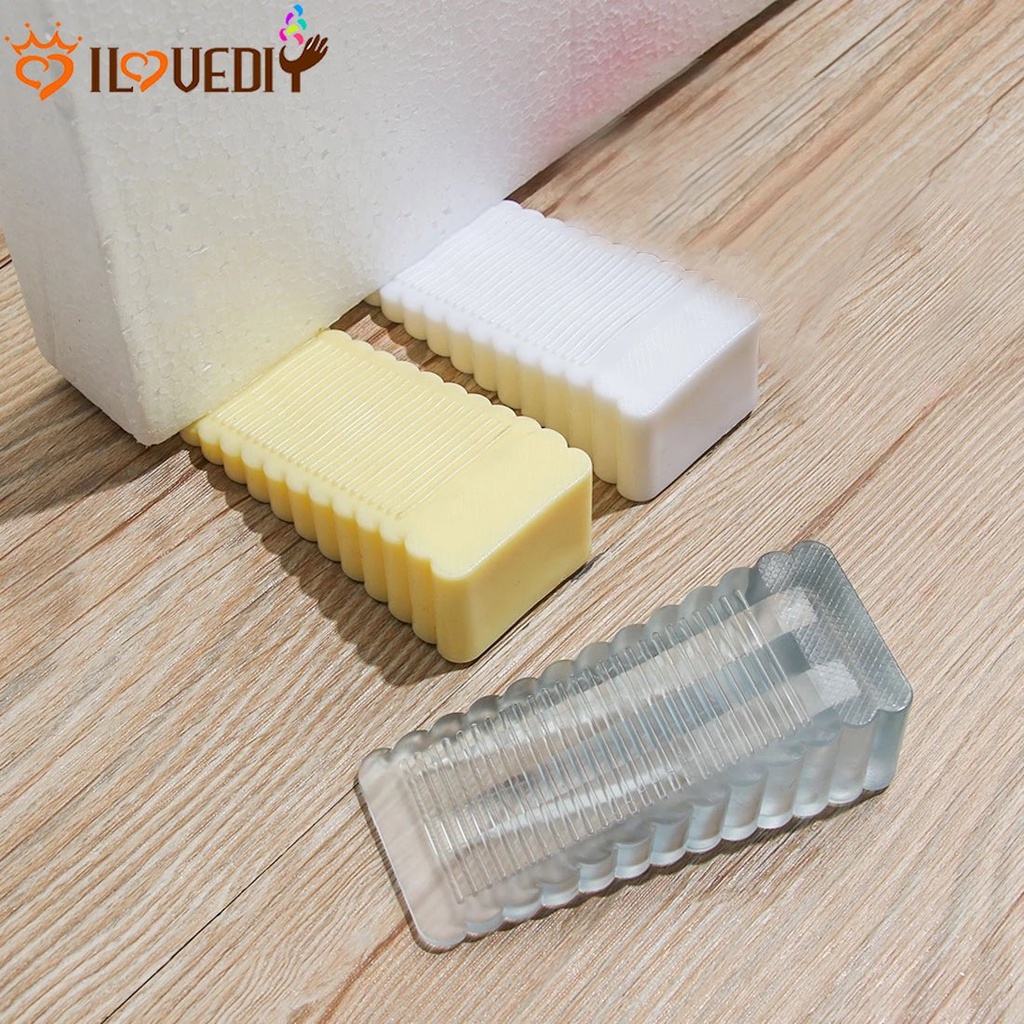 Penahan Belakang Pintu Rumah Kantor Penahan Belakang Anti Tabrak Stopper Pelindung Pengaman Pintu 1Pcs Safety Silicone Door Stop Stoppers Reusable Shock Absorbent Block Wedge Doorstops