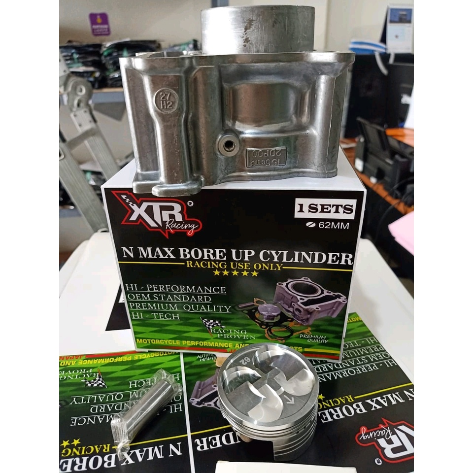 blok bore up yamaha Lexi . Nmax . Aerox . R15VVA . WR155 . XSR155 62 mm jadi 177 cc merk XTR Racing