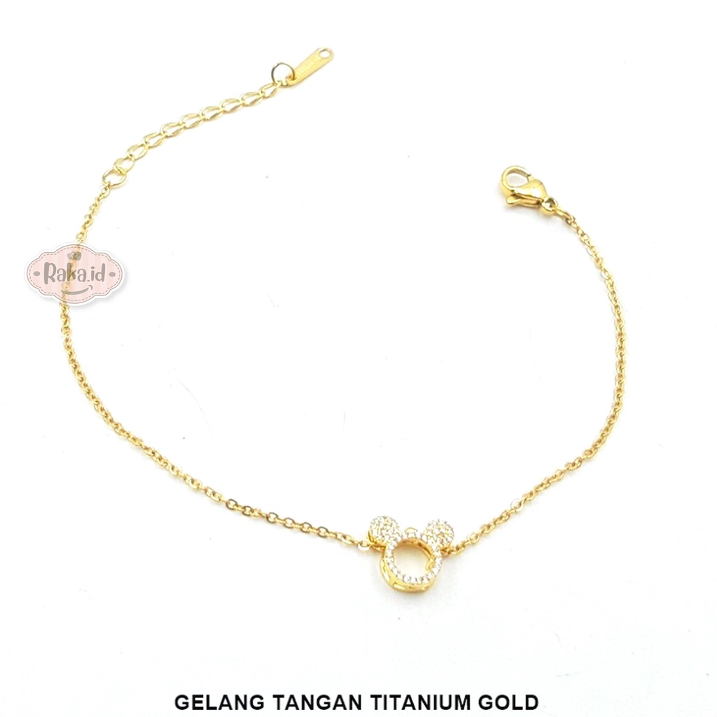Gelang Titanium Wanita Anti Karat Motif Mickey 1210
