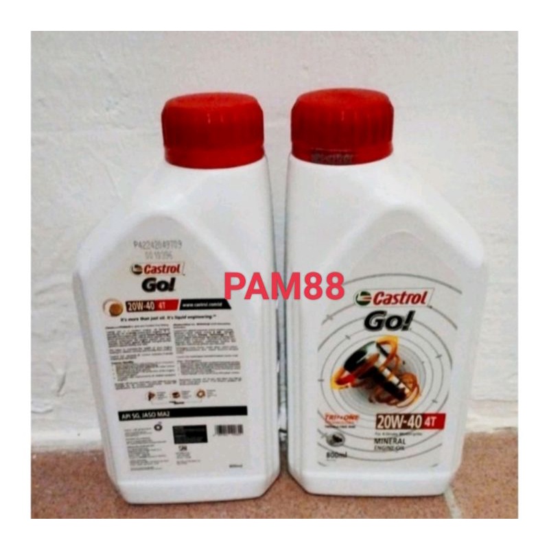 Oli Castrol Go  !  ukuran 800 ml.. 20 W - 40 AT