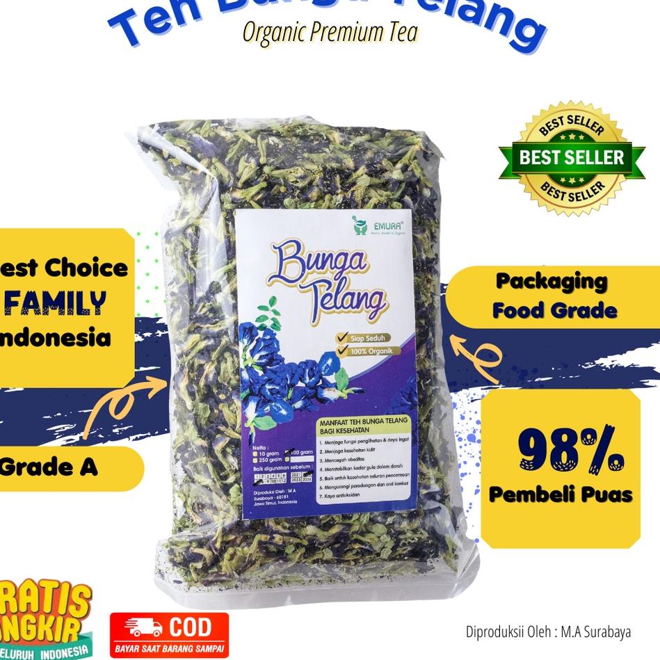 

⇱ BUNGA TELANG ORGANIK 250 Gr/Teh Bunga Telang Kering/Teh Biru/ Butterfly Pea / Obat Asma MCO11