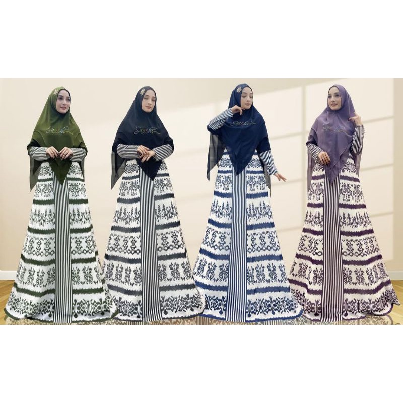 Santhi Muslimah Syar'i Etnik by JS set Khimar