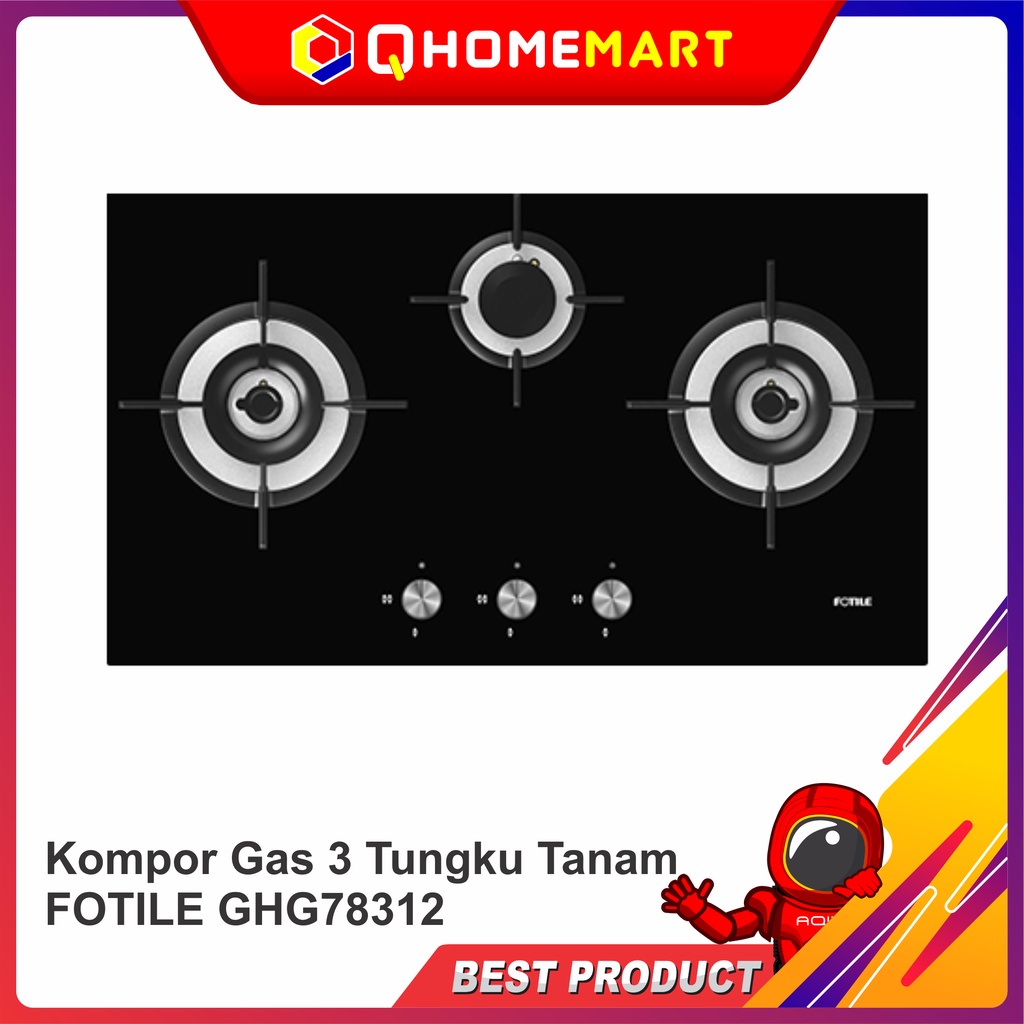 Kompor Gas 3 Tungku Tanam FOTILE GHG78312