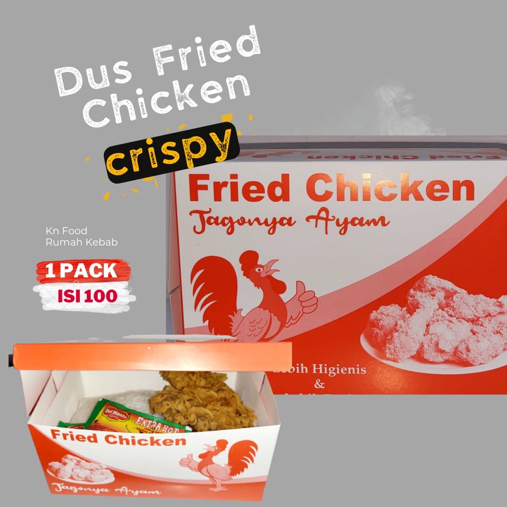 

box paper murah Dus Fried Chicken Ivory model kuncian berkualitas 100