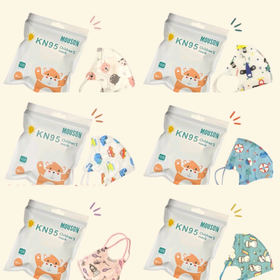 MOUSON KN95 Kids Masker Anak Motif 5 PLY isi 10 Pcs