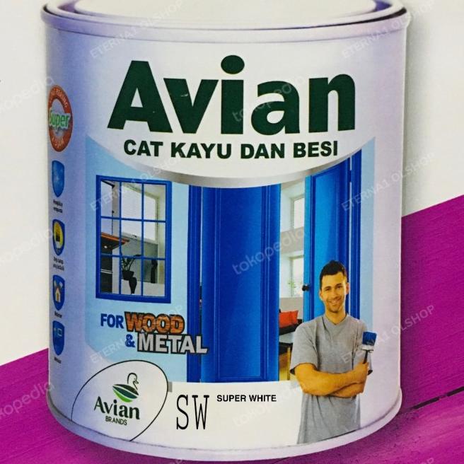 Avian SW Super white 1kg Cat besi dan kayu Putih mengkilat