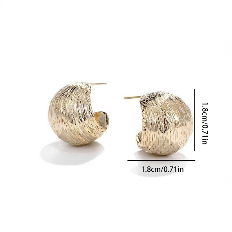 Fancyqube Anting Stud Bentuk Bola Geometris Bahan Logam Gaya Vintage Untuk Wanita