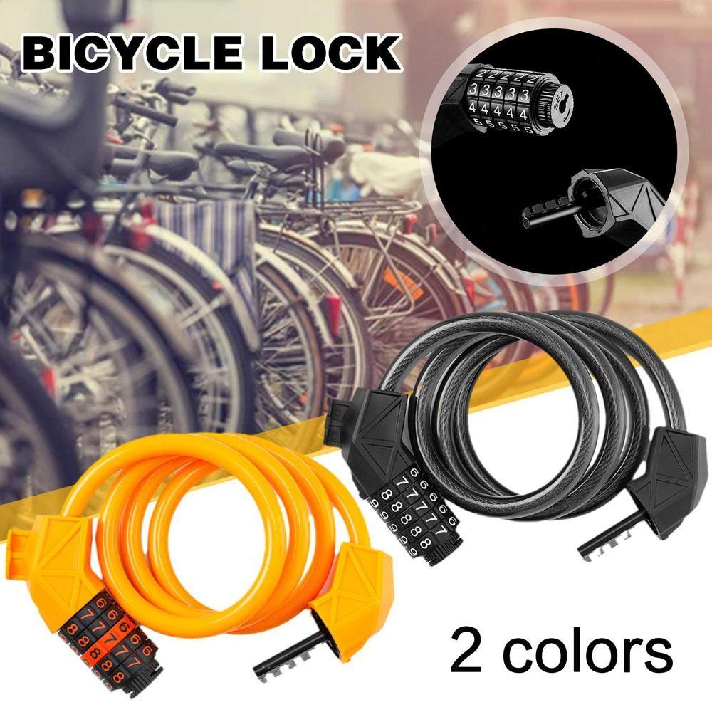 Lanfy Kunci Sepeda Road Bike Kabel Baja Kunci Password Motor Kunci Password Aksesoris Sepeda 5digi Password Lock Gembok Keamanan Anti Maling