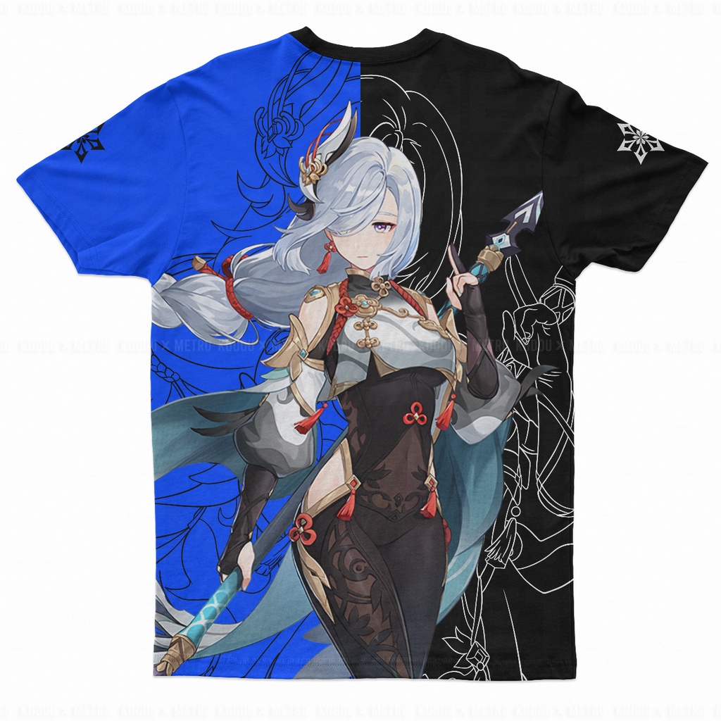 Tshirt Shenhe Fullprint Genshin Impact Anime Gaming Gamer Premium Unisex