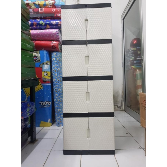

LEMARI PLASTIK LEMARI PAKAIAN LEMARI SUSUN 4 KUNCI DIAMON stock ready