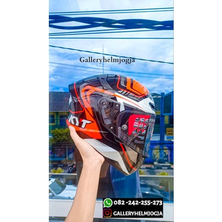 KYT TT COURSE OVERTECH BLACK ORANGE L XL