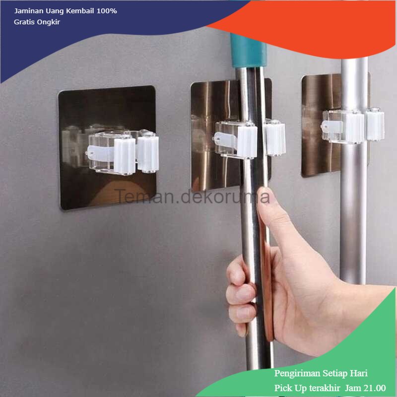 TD - PR AK Gantungan Dinding Tempel Waterproof Adhesive Mop Holder Double Slot - AK20