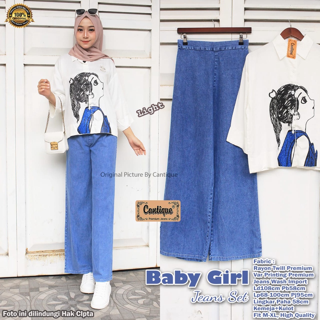 SETELAN WANITA BABY JEANS SET ORI CANTIQUE