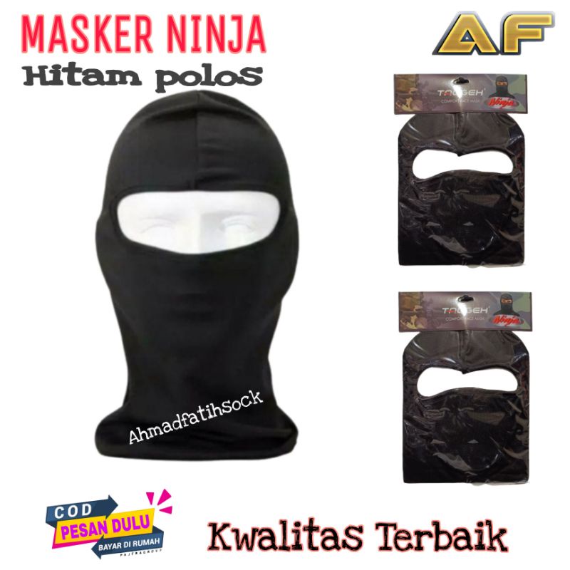 Masker Ninja Hitam Polos /Masker Motor/Masker Penutup Wajah Polos Murah Premium