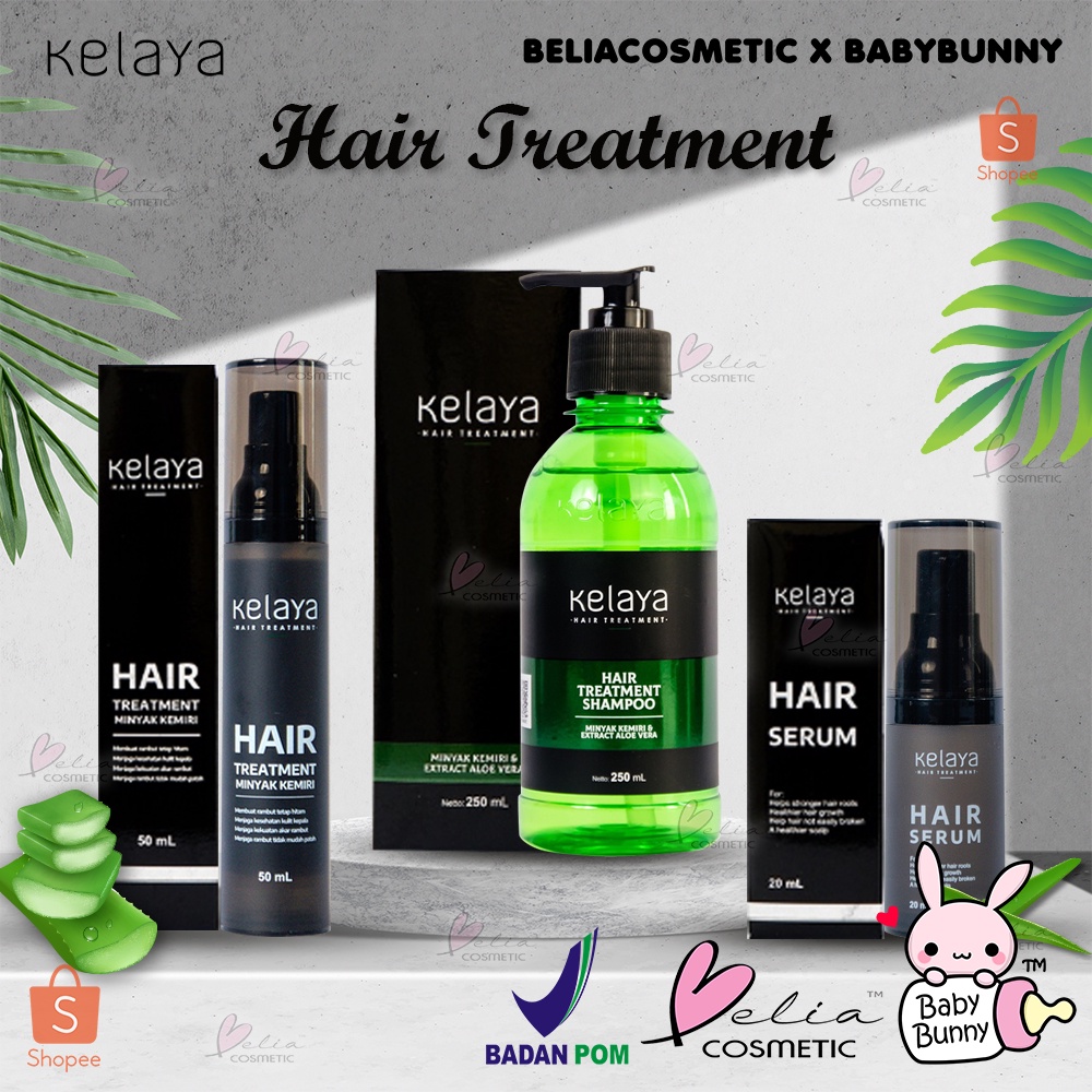 ❤ BELIA ❤ KELAYA Hair Treatment | Shampoo 250 ml | Minyak Kemiri 50 ml | Hair Serum 20ml | BPOM