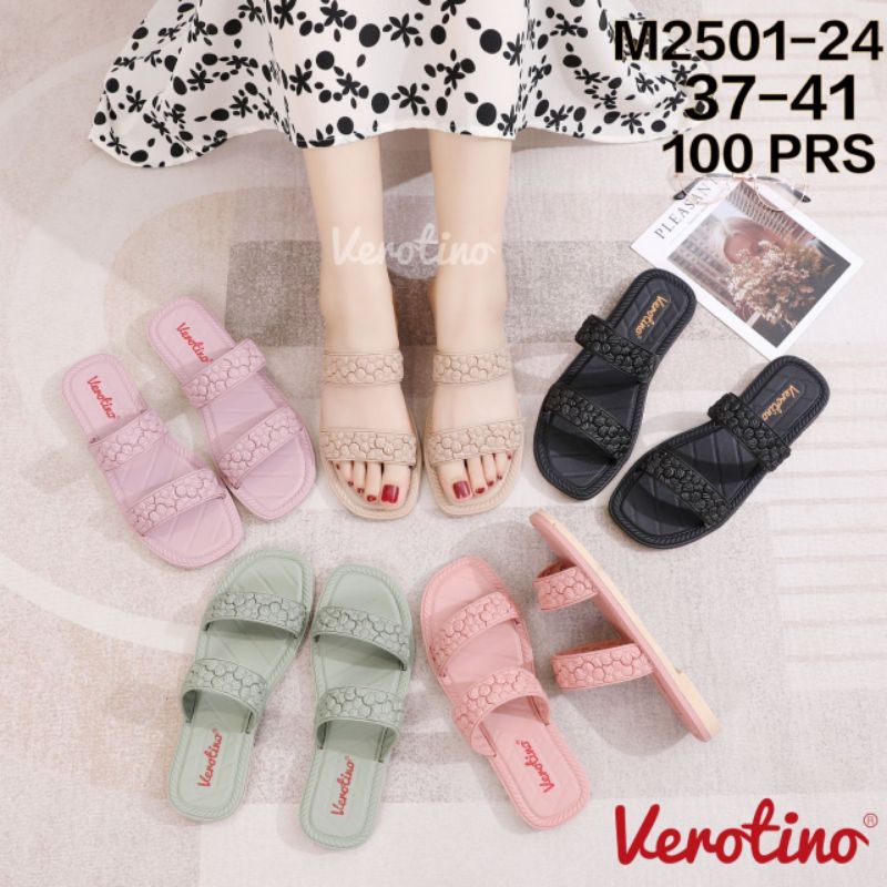 Sandal Slop  Verotino Wanita Karet Ban 2 Ukir Timbul M2501