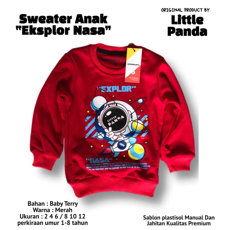 Sweater Anak Laki Laki 1-8 Tahun Bahan Baby Terry