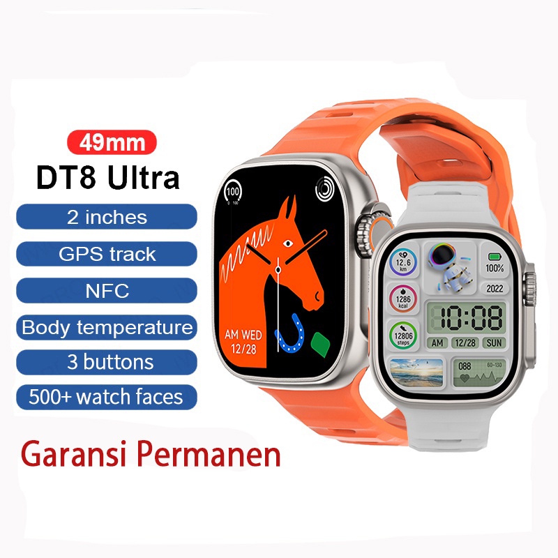 New Garansi PermanenDT NO.1 DT8 Ultra 2.0 IWO8 Ultra Smart Watch GPS+NFC Series 8 I 500+ watch faces