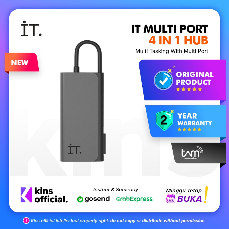 IT Multi Port 4 in 1 - Grey Black