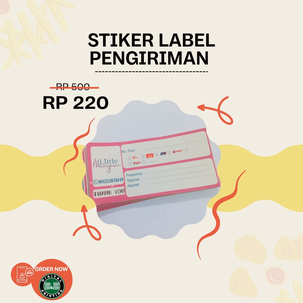 

STIKER LABEL PENGIRIMAN RESI OLSHOP CUSTOM FREE DESIGN